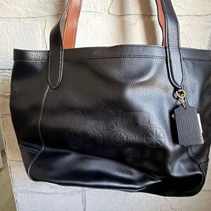 Coach Black and Brown Leather Tote